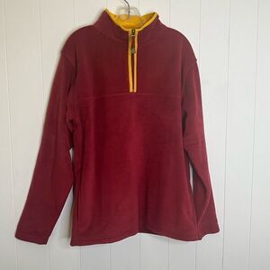 VTG Foot Locker Men’s M Red Yellow 1/4 Zip Fleece Lined Pullover Sweater Jacket
